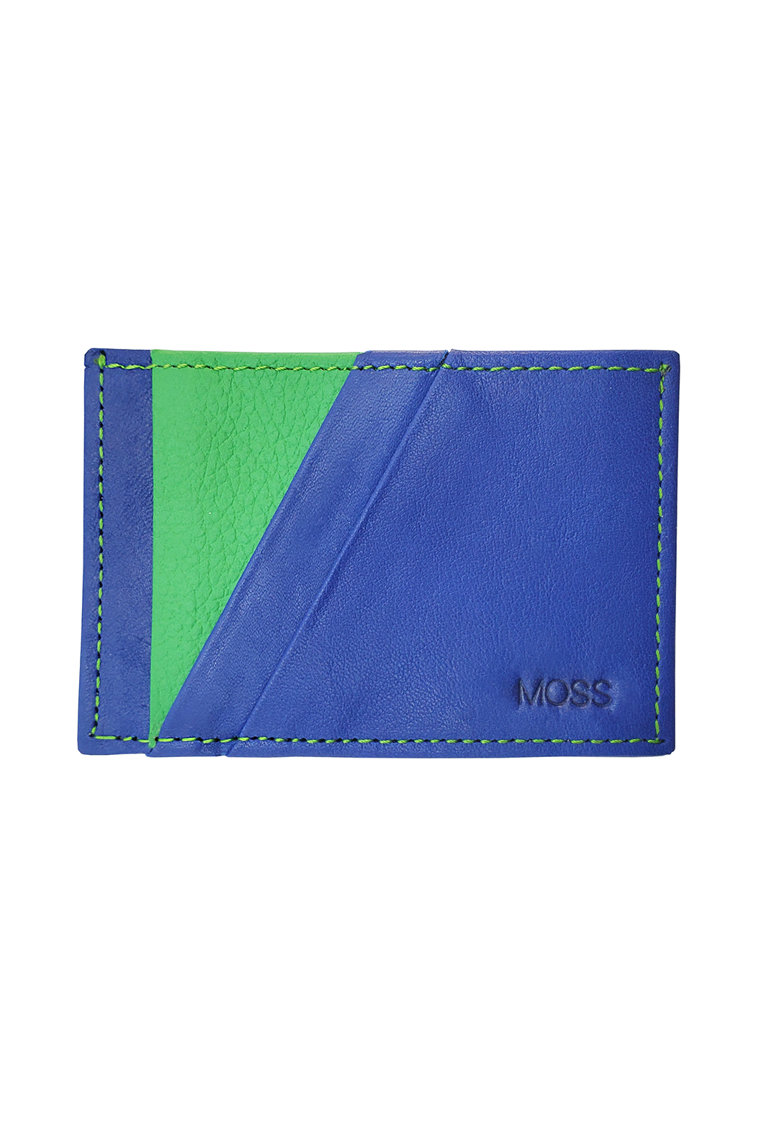 Tarjetero Horizontal Triángulo Moss Azul / Verde