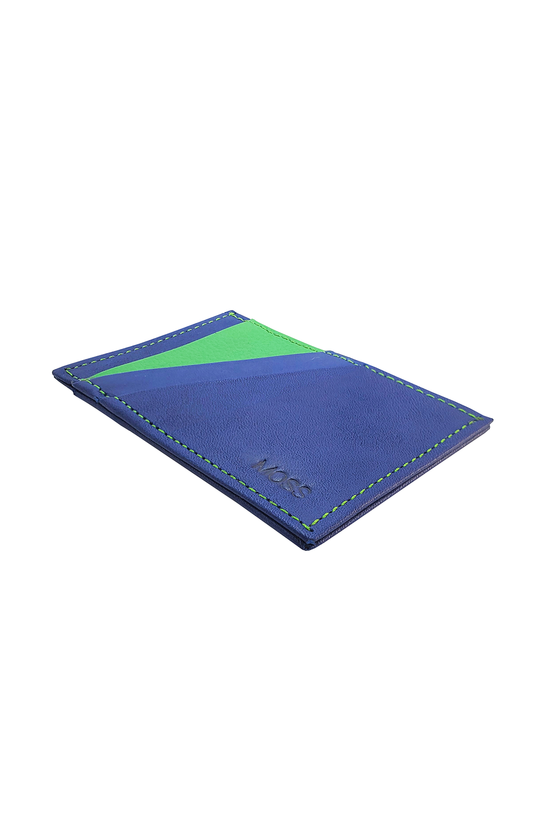 Tarjetero Horizontal Triángulo Moss Azul / Verde