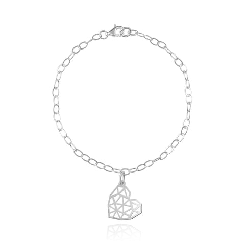 Pulsera Mujer Plata 925 Origami Corazón Anamora por Tanya Moss