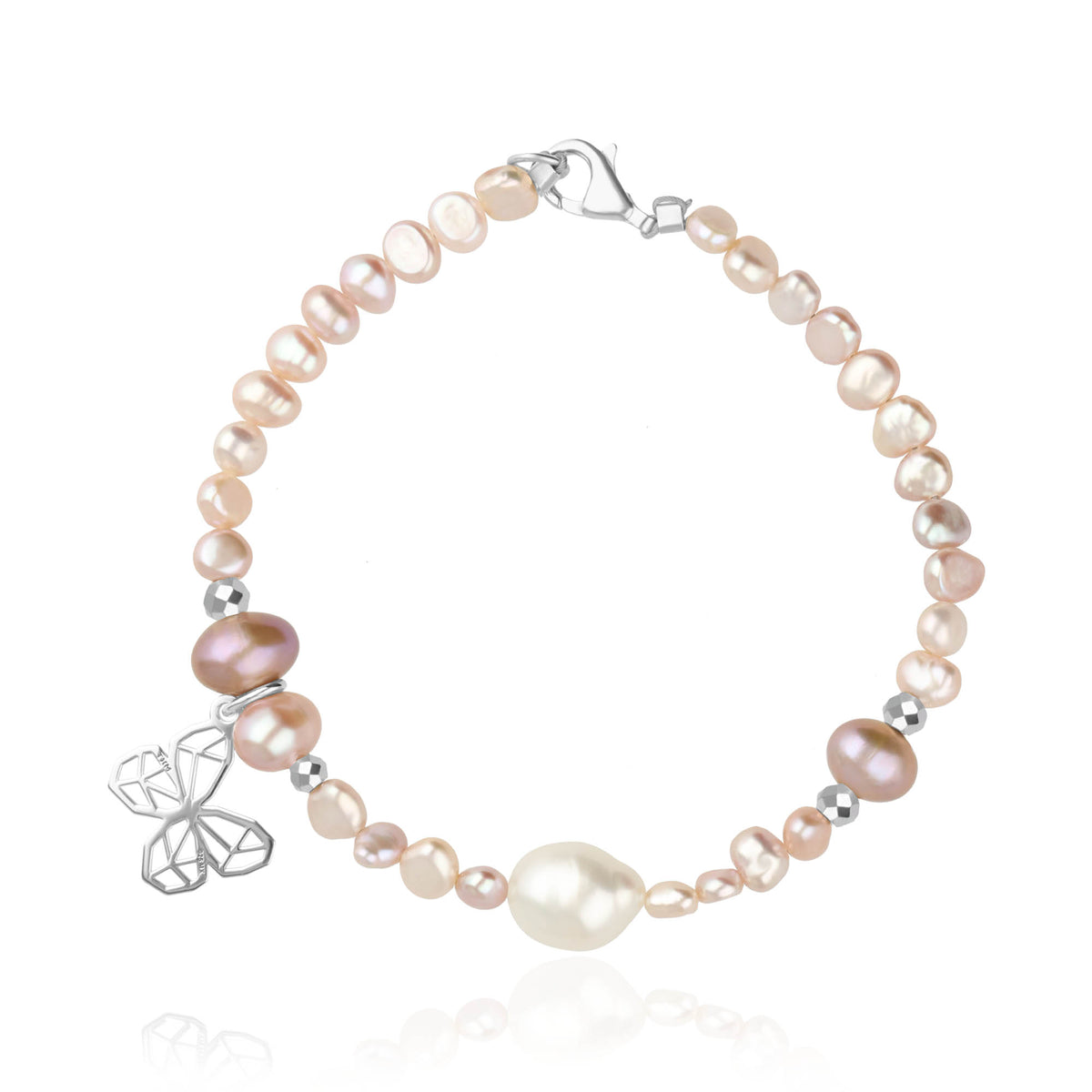 Pulsera Mujer Plata 925 Origami Mariposa Perlas Anamora por Tanya Moss
