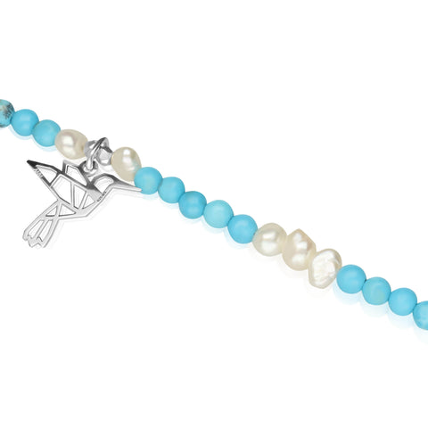 Pulsera Mujer Plata 925 Origami Colibr’ Turquesa Anamora por Tanya Moss