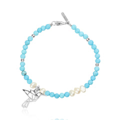 Pulsera Geometría Turquesa y ColibríPlata Anamora por Tanya Moss