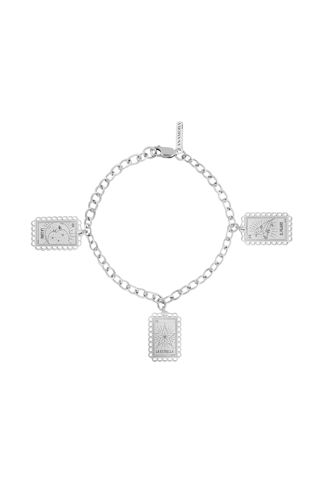 Pulsera Mujer Plata 925 Loteria Luna Estrella Pajaro Anamora por Tanya Moss - Tanya Moss