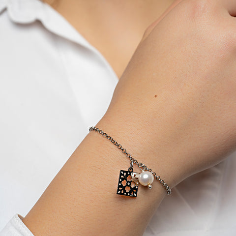 Pulsera Mujer Plata 925 Azulejos Perla Anamora por Tanya Moss