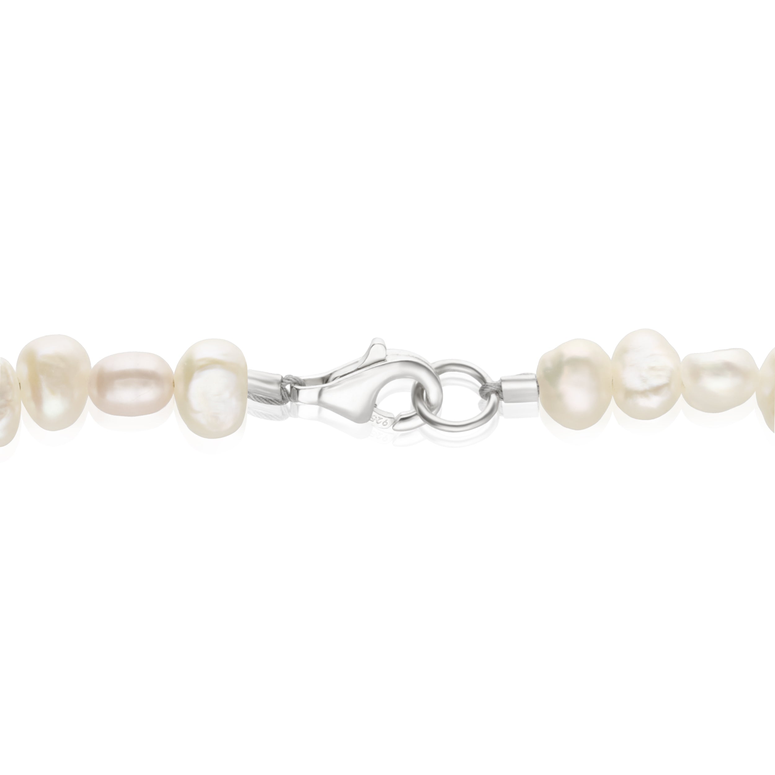 Pulsera Mujer Plata 925 Religioso Virgen Perlas Anamora por Tanya Moss