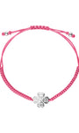 Pulsera Mujer Plata 925 Amuletos Trebol Rosa Tejida Anamora por Tanya Moss - Tanya Moss