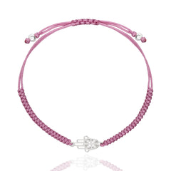 Pulsera Anamora Tejida Mano Amuletos Lila