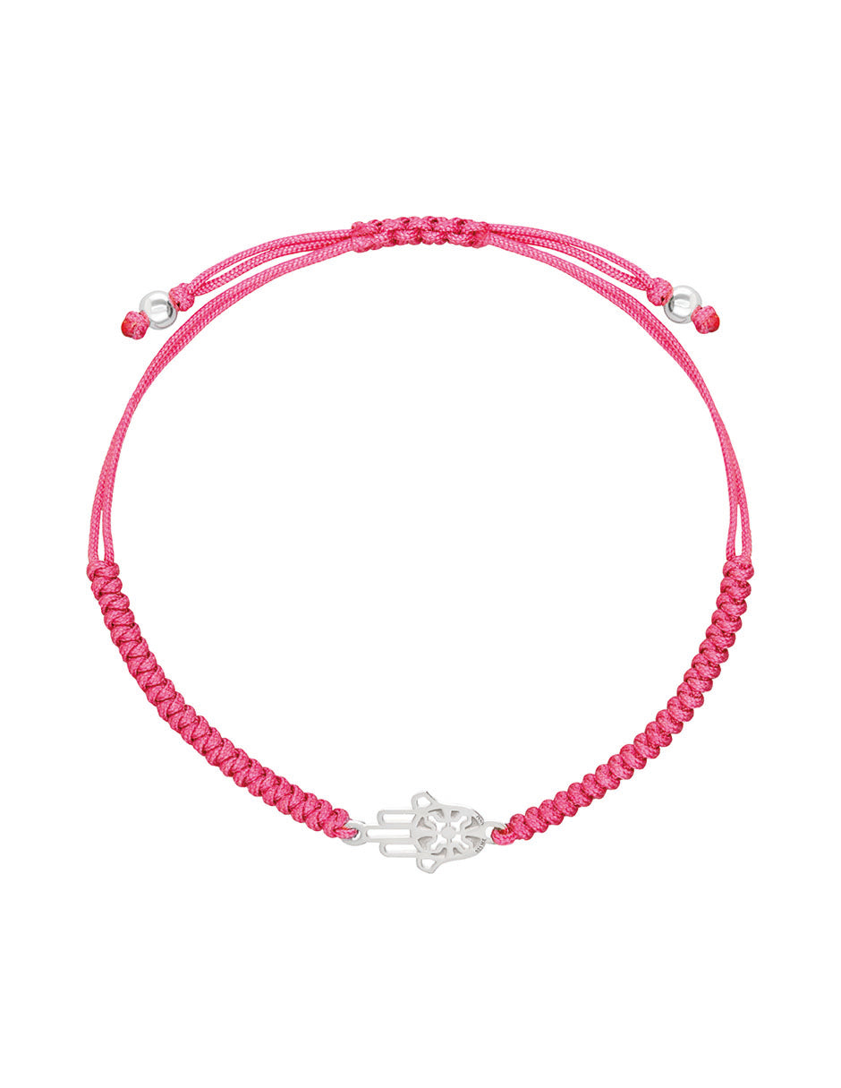 Pulsera Mujer Plata 925 Amuletos Mano Tejida Rosa Anamora por Tanya Moss