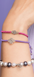 Pulsera Mujer Plata 925 Amuletos Mano Tejida Rosa Anamora por Tanya Moss - Tanya Moss