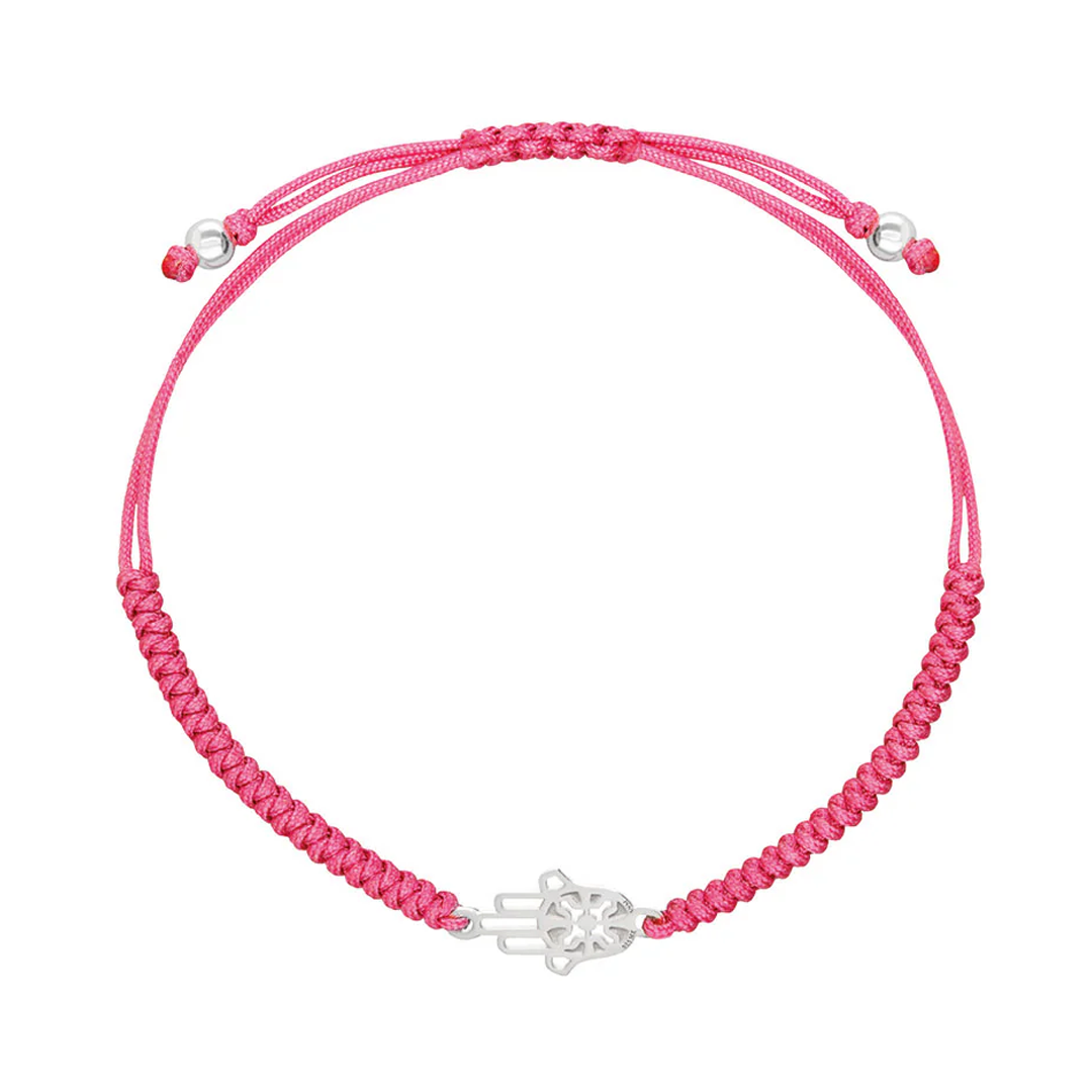 Pulsera Mujer Plata 925 Amuletos Mano Tejida Rosa Anamora por Tanya Moss - Tanya Moss