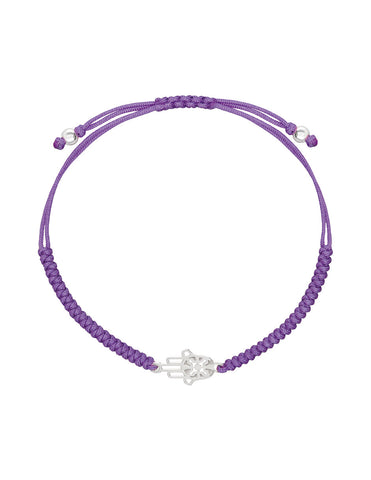Pulsera Mujer Plata 925 Amuletos Mano Tejida Morada Anamora por Tanya Moss