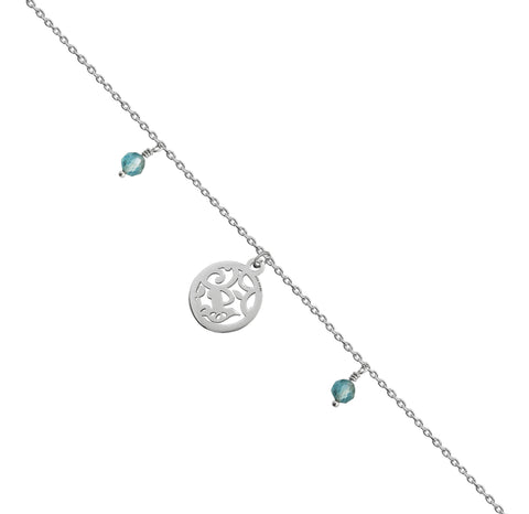 Pulsera Mujer Plata 925 Pajarito Apatita Anamora Por Tanya Moss