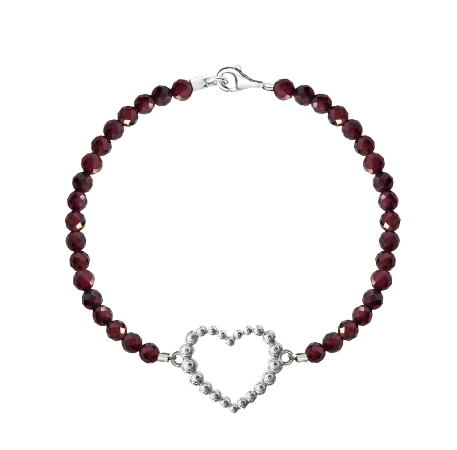 Pulsera Mujer Plata 925 Burbujas Corazon Granate Anamora por Tanya Moss