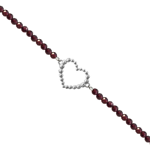Pulsera Mujer Plata 925 Burbujas Corazon Granate Anamora por Tanya Moss