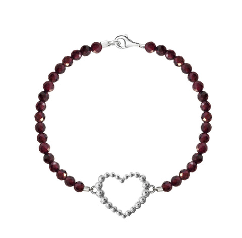 Pulsera Mujer Plata 925 Burbujas Corazon Granate Anamora por Tanya Moss