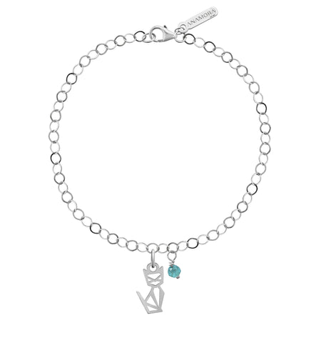Pulsera Mujer Plata 925 Origami Gato Apatita Anamora Por Tanya Moss