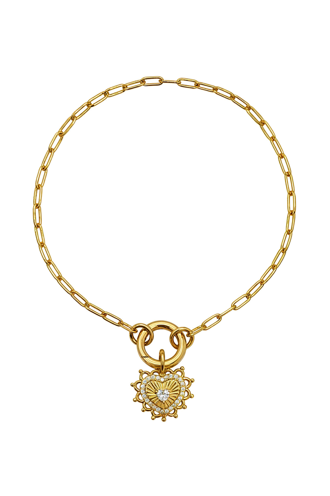 Pulsera Eterna Corazón Ardiente Charm Dorada Circonias Anamora por Tanya Moss - Tanya Moss