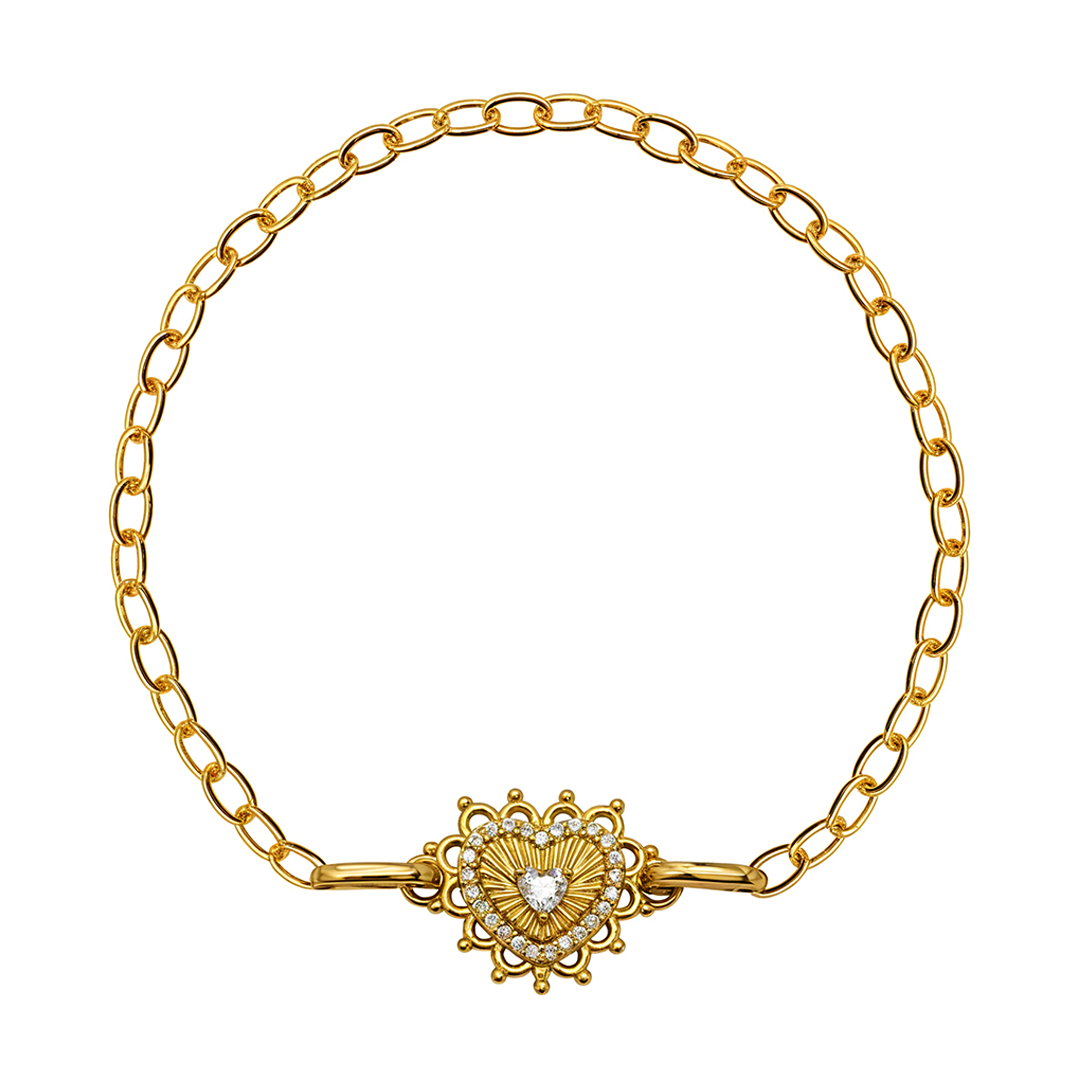 Pulsera Coraz¢n Ardiente Con Circonias - Tanya Moss