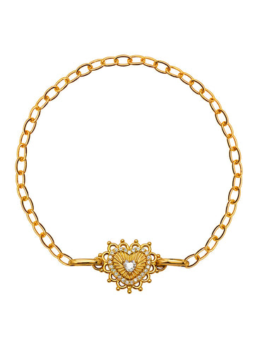 Pulsera Coraz¢n Ardiente Con Circonias