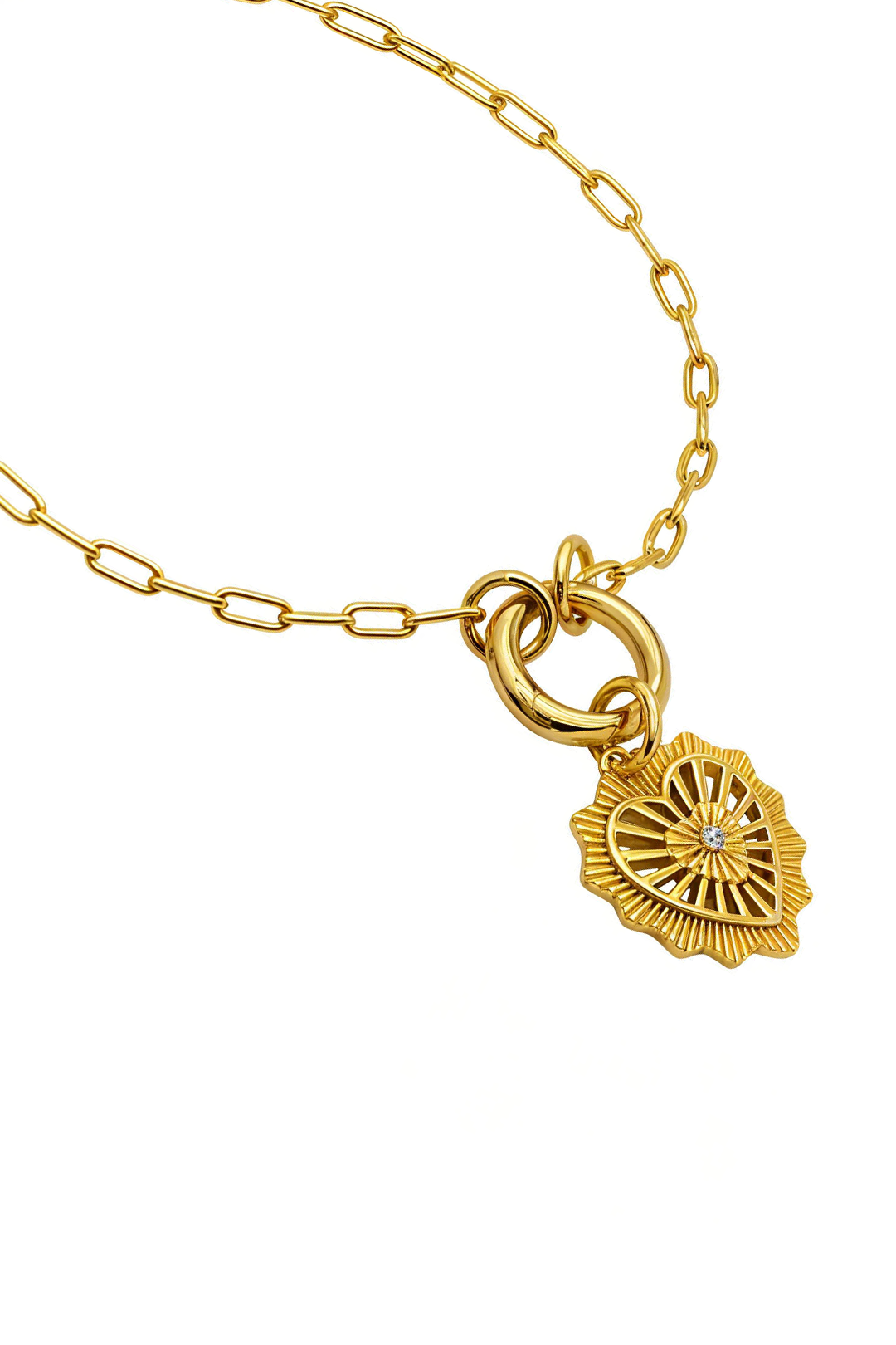 Pulsera Eterna Corazón Ardiente Charm Circonia Dorada Anamora por Tanya Moss - Tanya Moss