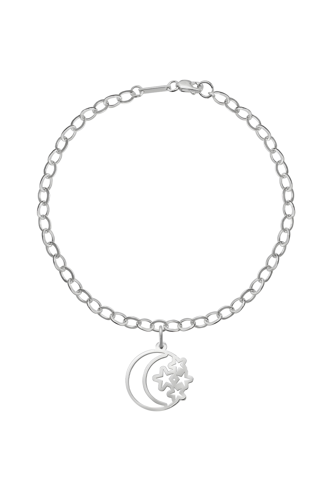 Pulsera Charm Celeste Luna Y Estrella Plata 925 Anamora by Tanya Moss - Tanya Moss