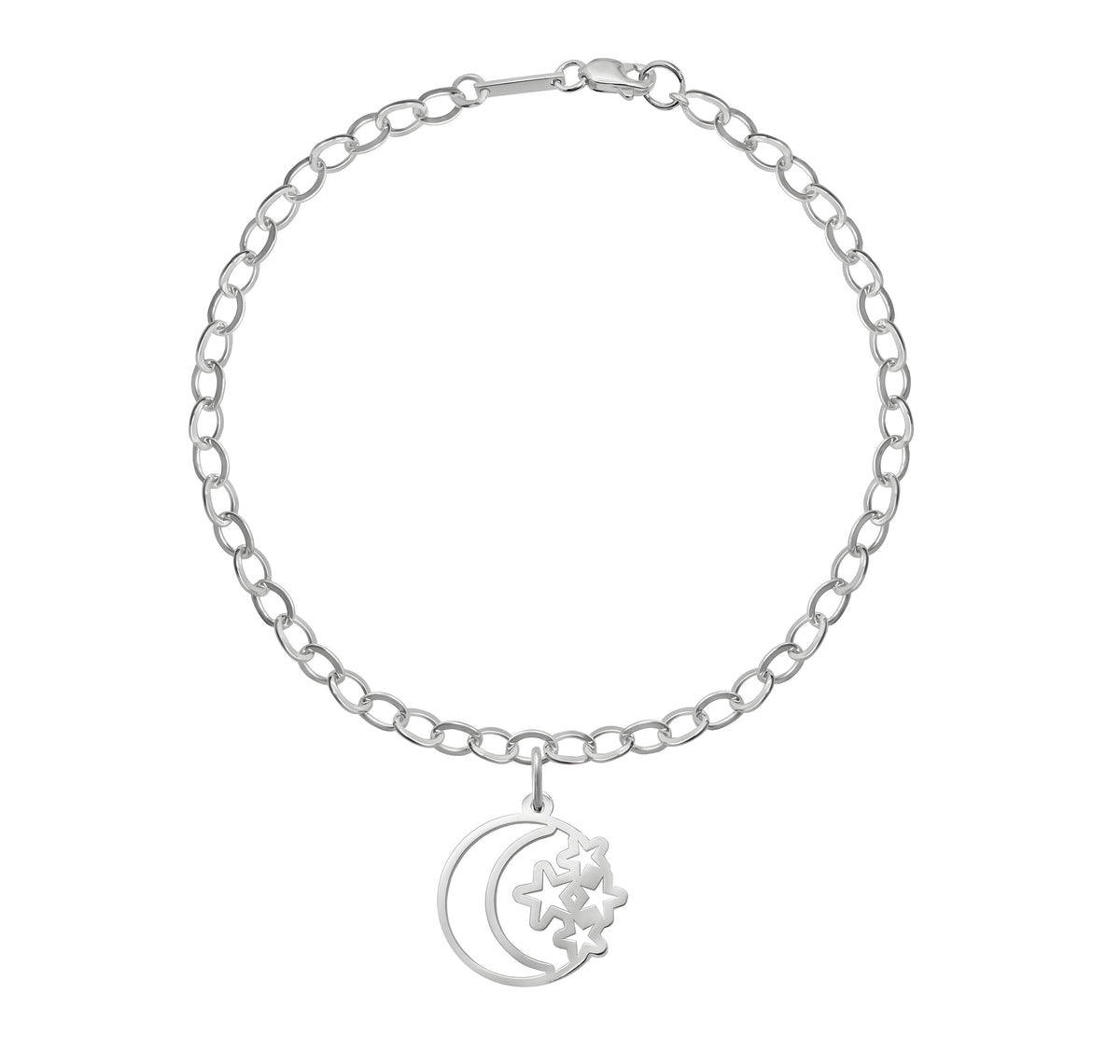 Pulsera Charm Celeste Luna Y Estrella Plata 925 Anamora by Tanya Moss