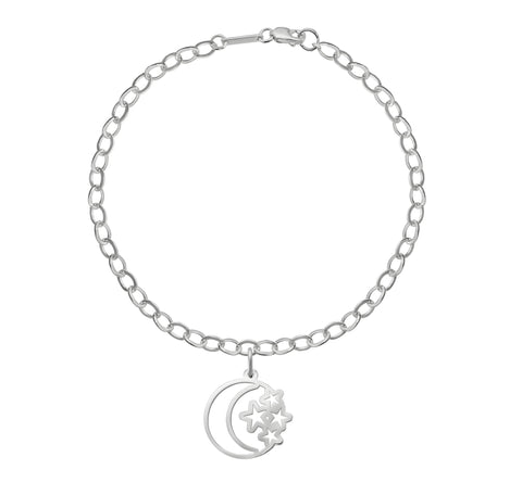 Pulsera Charm Celeste Luna Y Estrella Plata 925 Anamora by Tanya Moss