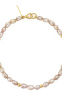 Pulsera Plata 925 Marina Perla Rosa Oval con Hematita Dorada Anamora
