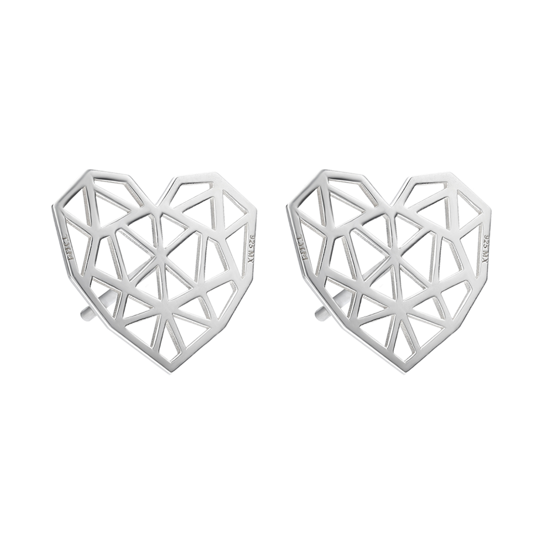 Aretes Mujer Plata 925 Origami Corazón Anamora por Tanya Moss - Tanya Moss