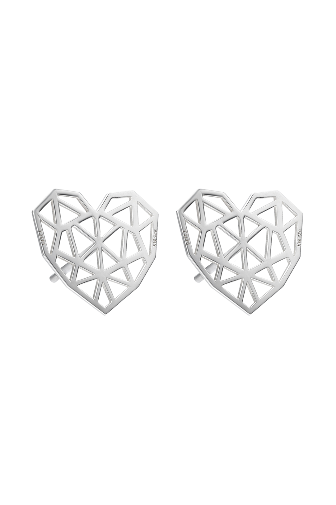 Aretes Mujer Plata 925 Origami Corazón Anamora por Tanya Moss