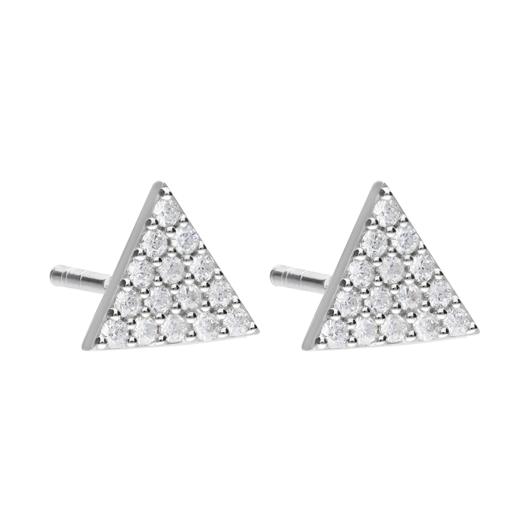 Broqueles Mujer Plata 925 Brillos Triangulo Circonia Anamora por Tanya Moss - Tanya Moss