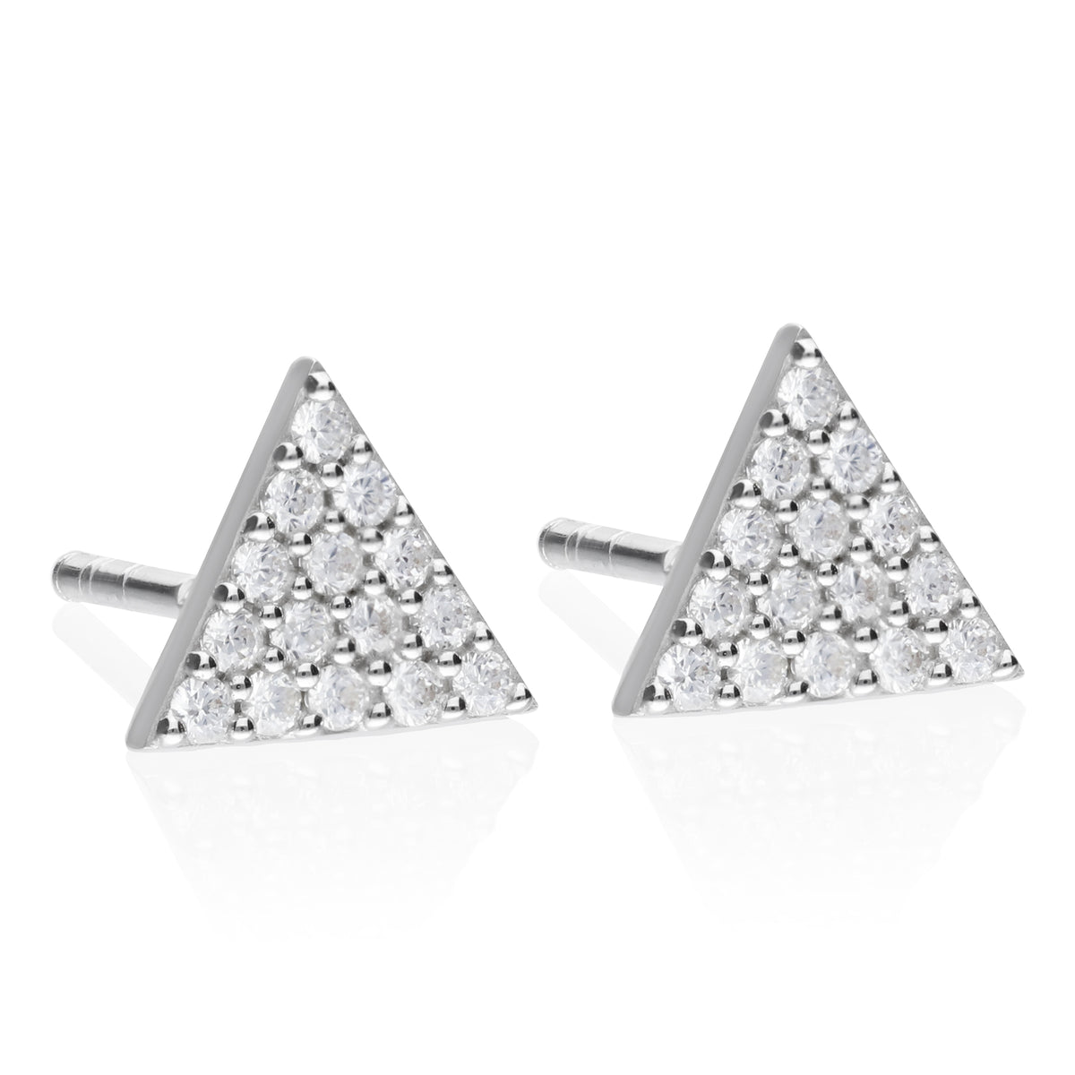 Broqueles Mujer Plata 925 Brillos Triangulo Circonia Anamora por Tanya Moss