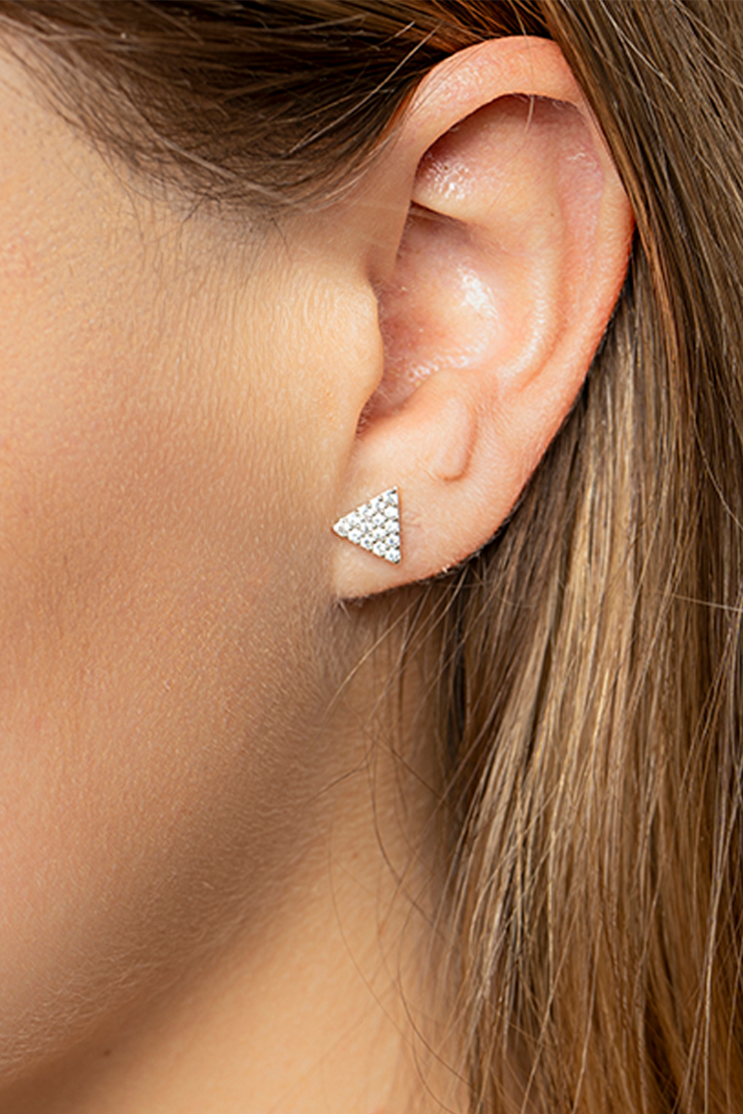 Broqueles Mujer Plata 925 Brillos Triangulo Circonia Anamora por Tanya Moss - Tanya Moss