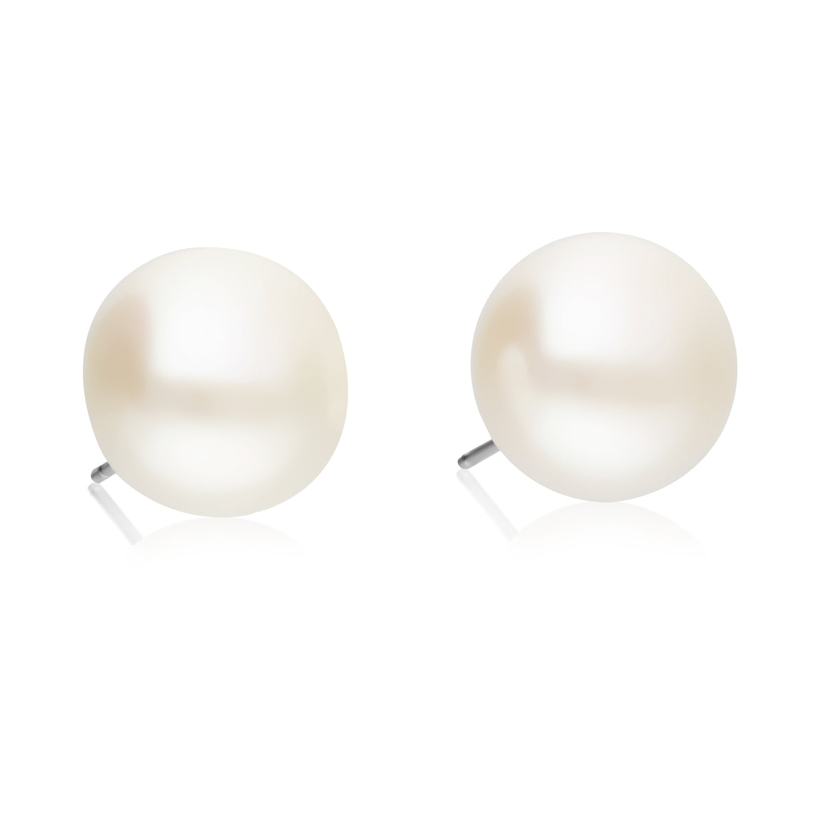 Broqueles Mujer Plata 925 Perla Boton Blanca Anamora por Tanya Moss