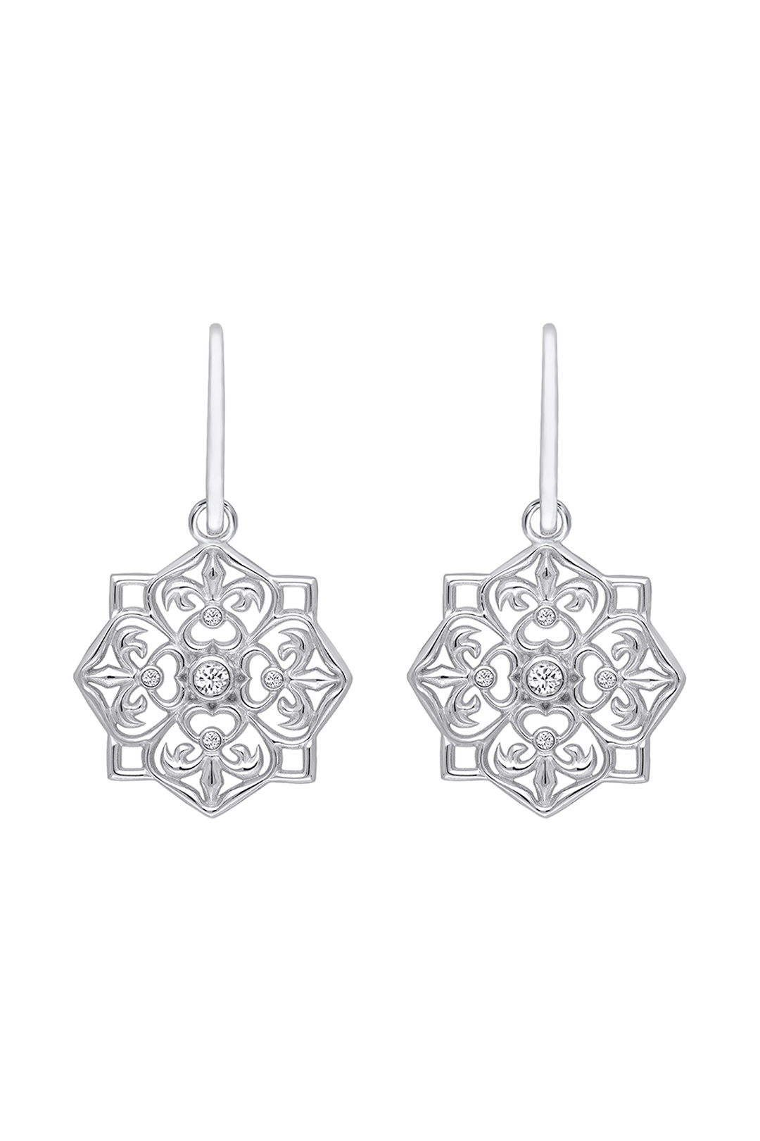 Aretes Mujer Plata 925 Mandala Rombo Anamora Por Tanya Moss