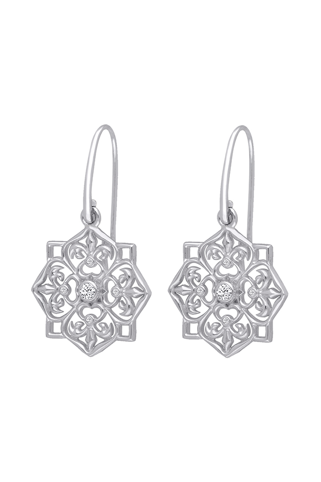 Aretes Mujer Plata 925 Mandala Rombo Anamora Por Tanya Moss