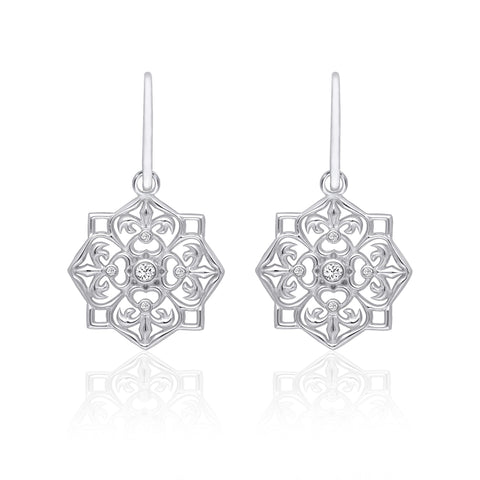Aretes Mujer Plata 925 Mandala Rombo Anamora Por Tanya Moss