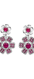 Aretes Mujer Plata 925  Flor Rosa Cristales Anamora por Tanya Moss - Tanya Moss