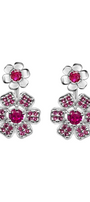 Aretes Mujer Plata 925  Flor Rosa Cristales Anamora por Tanya Moss - Tanya Moss