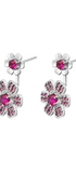 Aretes Mujer Plata 925  Flor Rosa Cristales Anamora por Tanya Moss - Tanya Moss