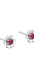 Aretes Mujer Plata 925  Flor Rosa Cristales Anamora por Tanya Moss - Tanya Moss