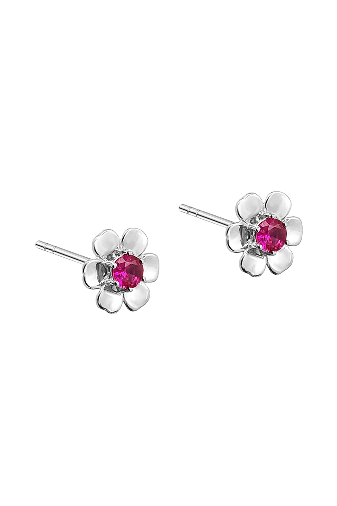 Aretes Mujer Plata 925  Flor Rosa Cristales Anamora por Tanya Moss - Tanya Moss