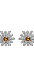 Aretes Mujer Plata 925  Flor Blanca Cristales Anamora por Tanya Moss - Tanya Moss