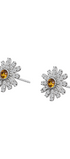 Aretes Mujer Plata 925  Flor Blanca Cristales Anamora por Tanya Moss - Tanya Moss