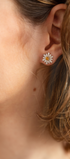 Aretes Mujer Plata 925  Flor Blanca Cristales Anamora por Tanya Moss - Tanya Moss
