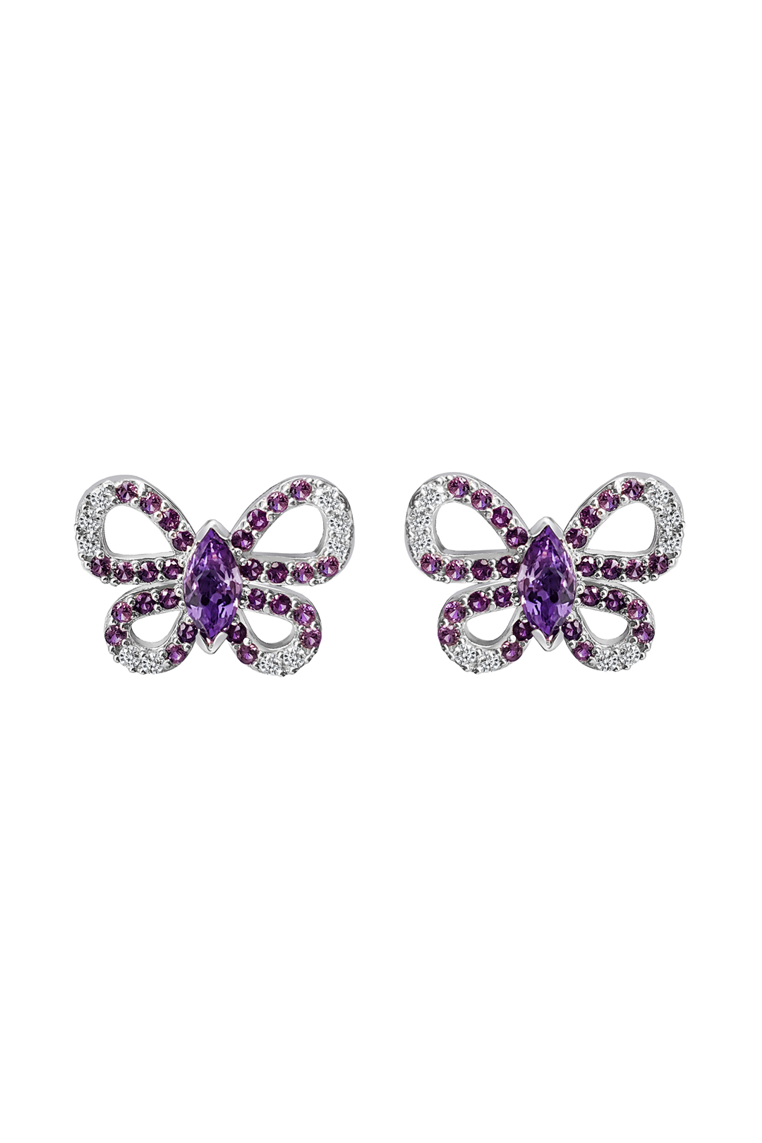 Aretes Mujer Plata 925 Moñito Cristales Anamora por Tanya Moss - Tanya Moss