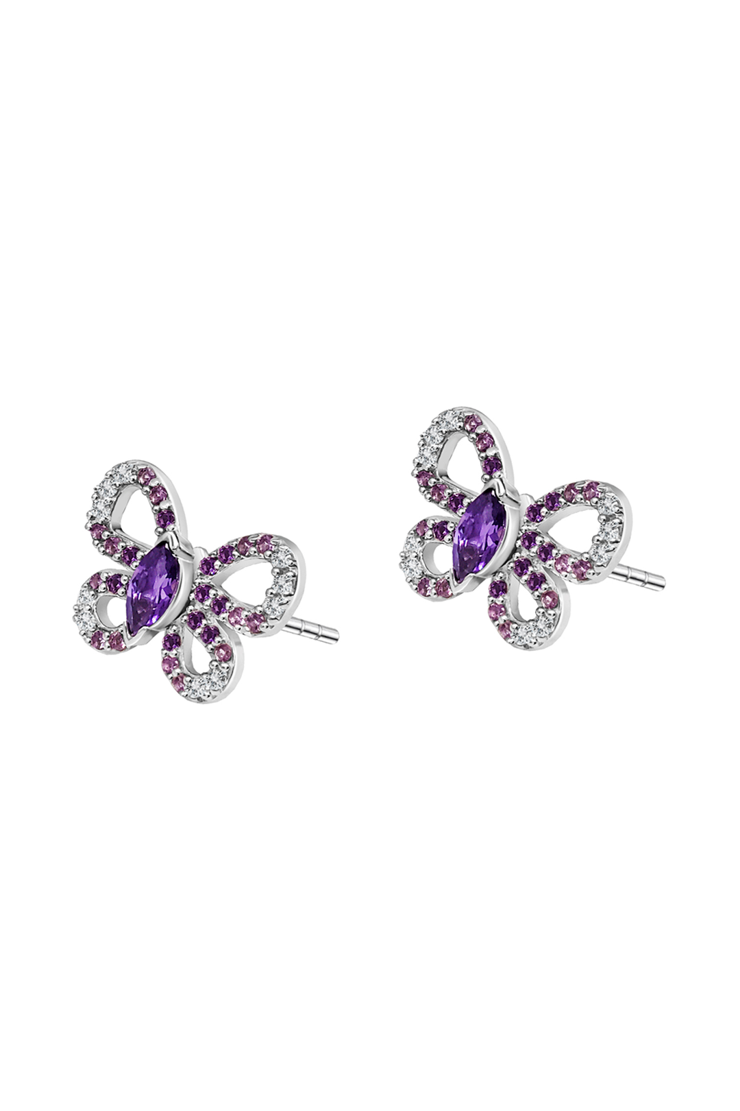 Aretes Mujer Plata 925 Moñito Cristales Anamora por Tanya Moss - Tanya Moss