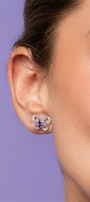 Aretes Mujer Plata 925 Moñito Cristales Anamora por Tanya Moss - Tanya Moss