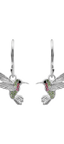 Aretes Mujer Plata 925  Flor Colibrí Cristales Anamora por Tanya Moss - Tanya Moss