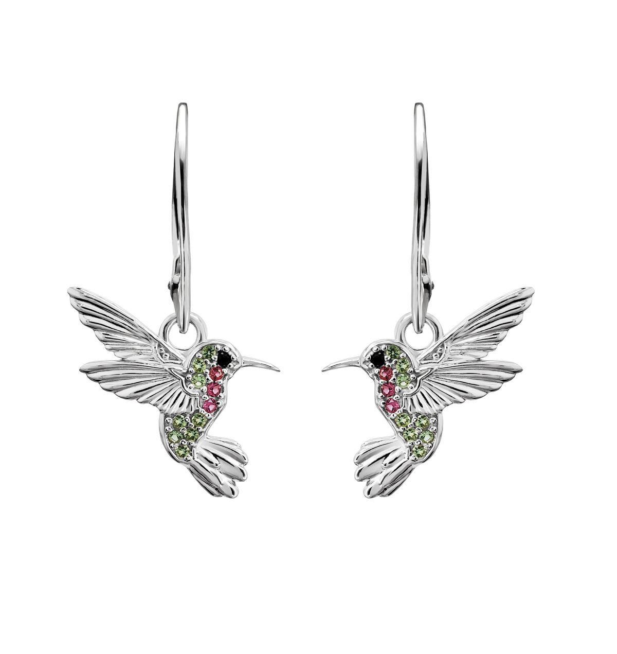 Aretes Mujer Plata 925 Florecer Flor Colibri Anamora por Tanya Moss